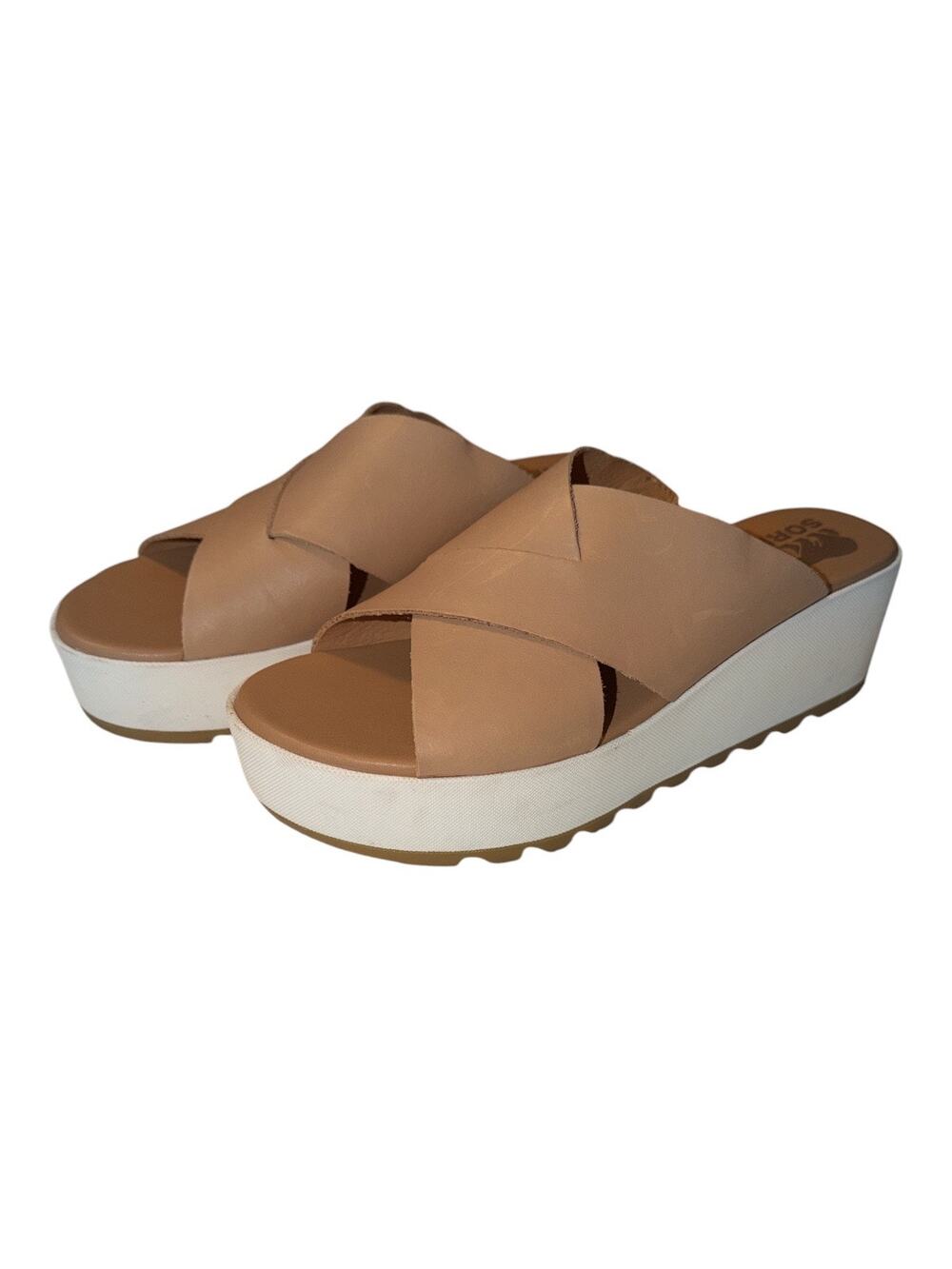 Sorel Womens’s 8.5 Tan Cameron Platform Sandal